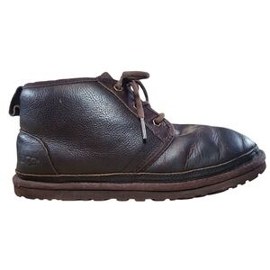 UGG Neumel Tea Brown Leather Sheepskin Chukka Ankle Boots Men's size 9   F27016A